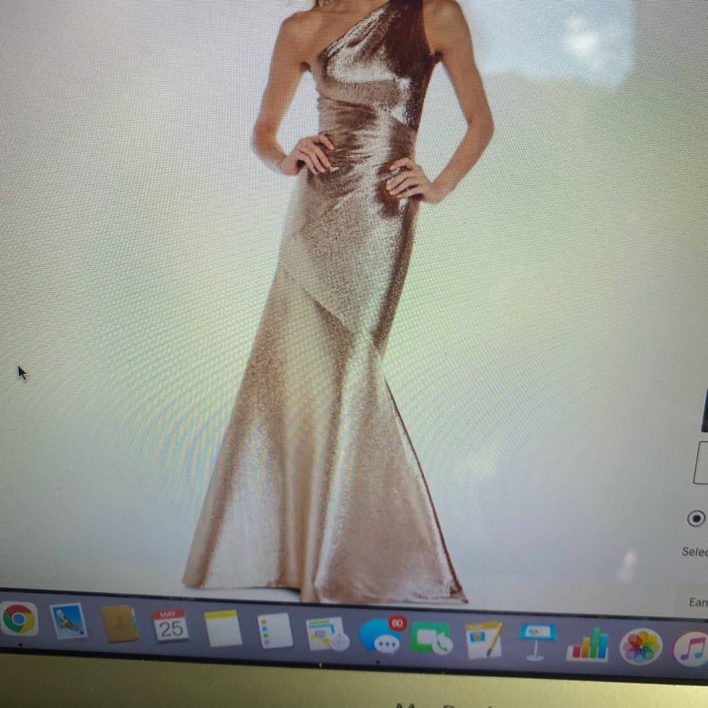 Theia Gold Formal Dress